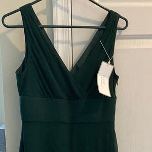 Green silk dress